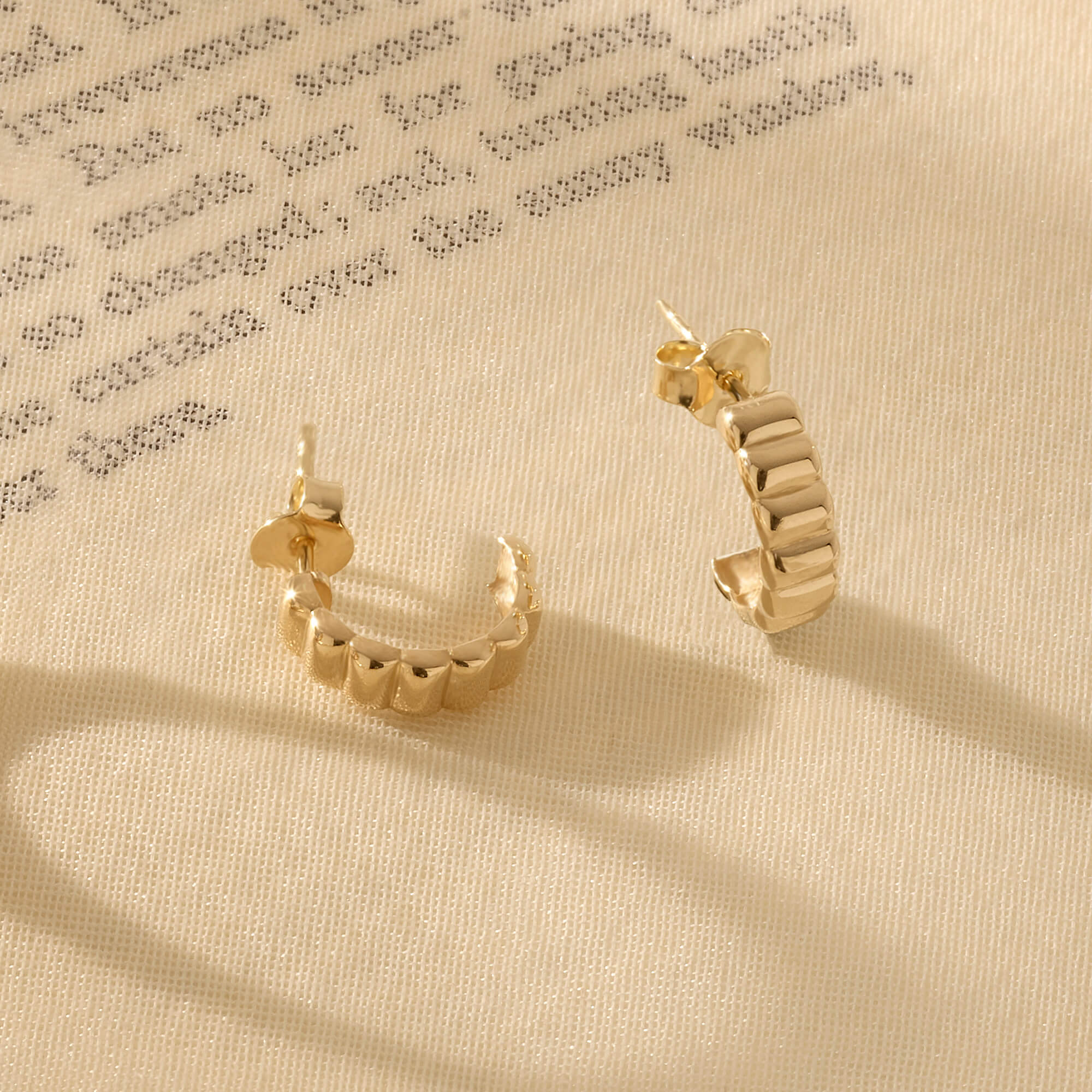 Iconic Dome Hoop Earrings in 14k Real Yellow Gold
