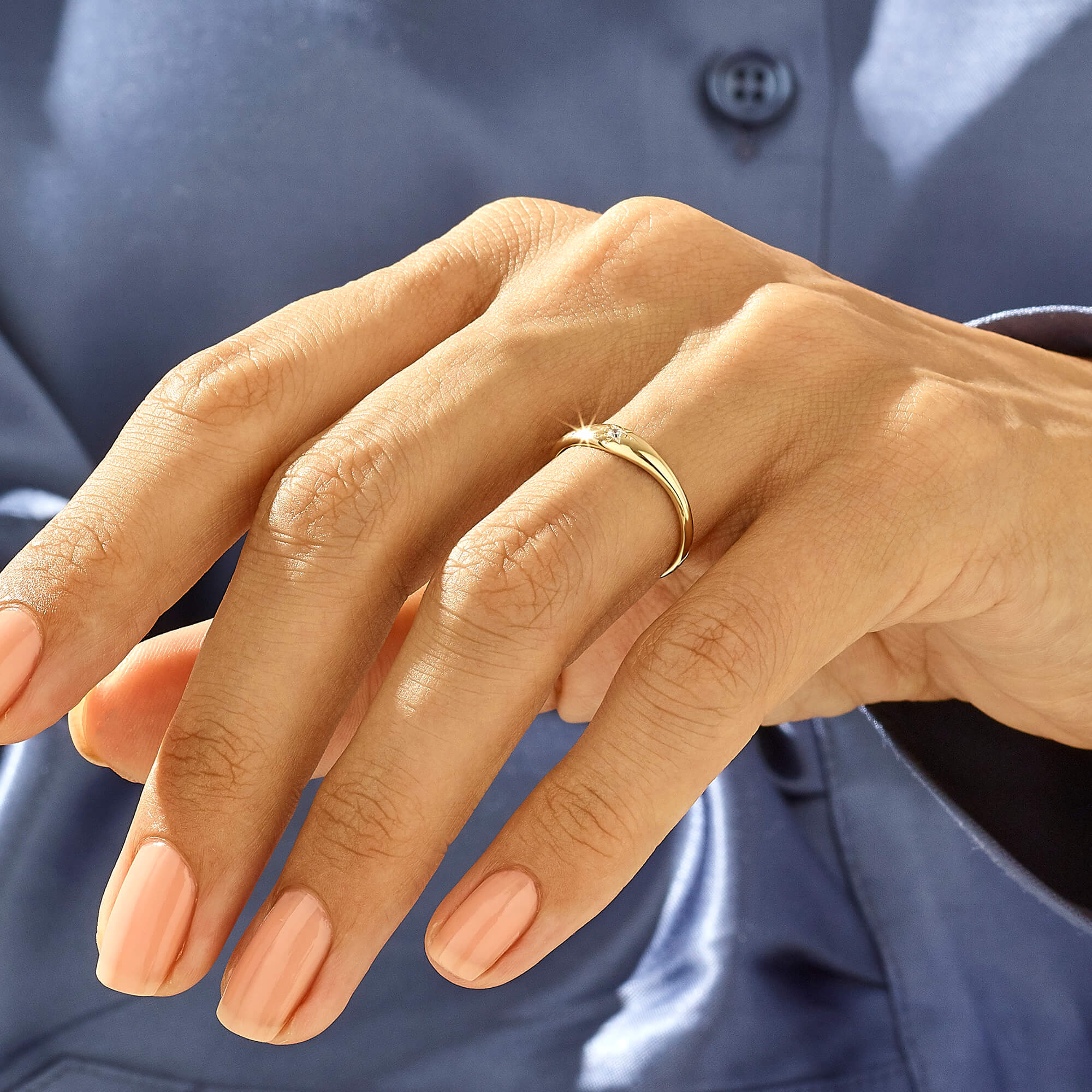 14k Real Gold Iconic Star Signet Pinky Ring for Women