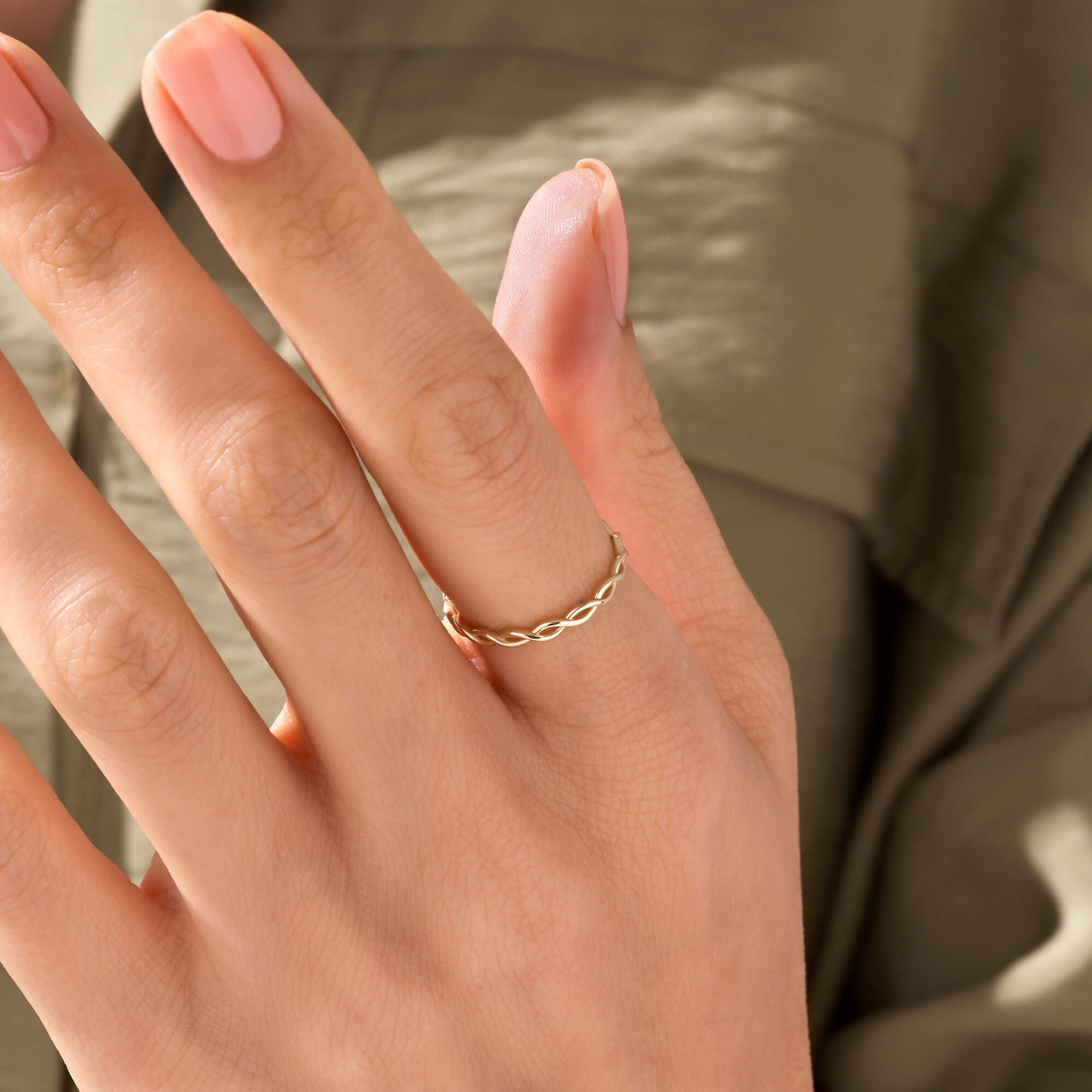 Dainty Iconic Twisted Ring in 14k Solid Gold