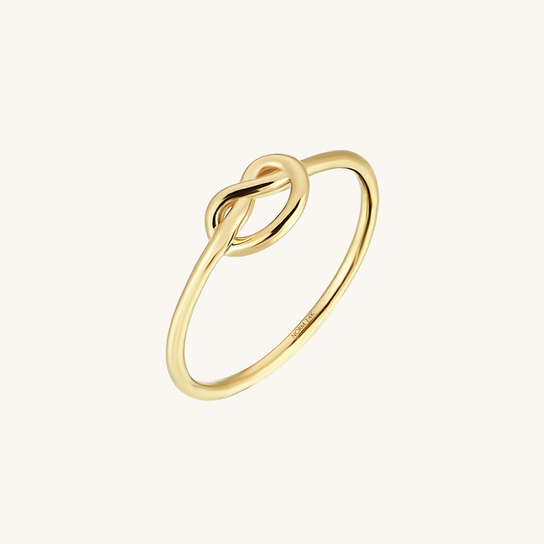 Dainty Knot Ring in 14k Real Yellow Gold
