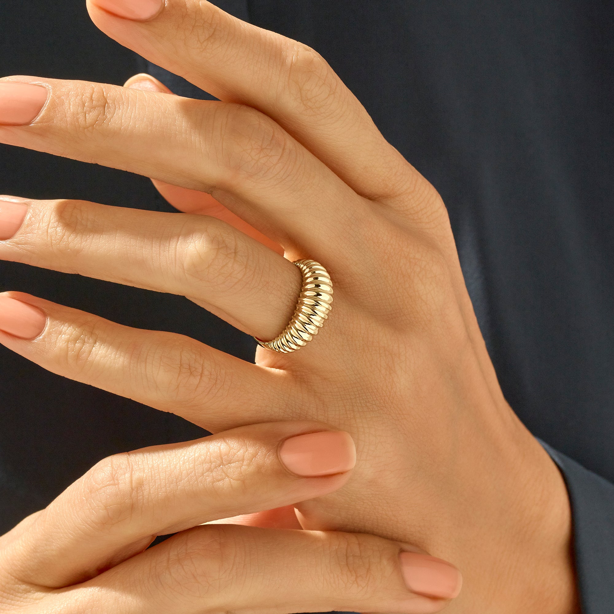 Women's London Dome Ring in 14k Solid Yellow Gold