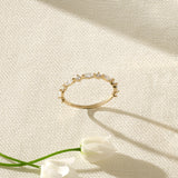 Minimalist Marquise Band Stacking Ring in 14k Solid Yellow Gold