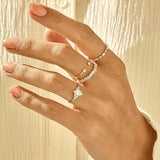 Stackable Marquise Eternity  Band Ring in 14k Real Yellow Gold