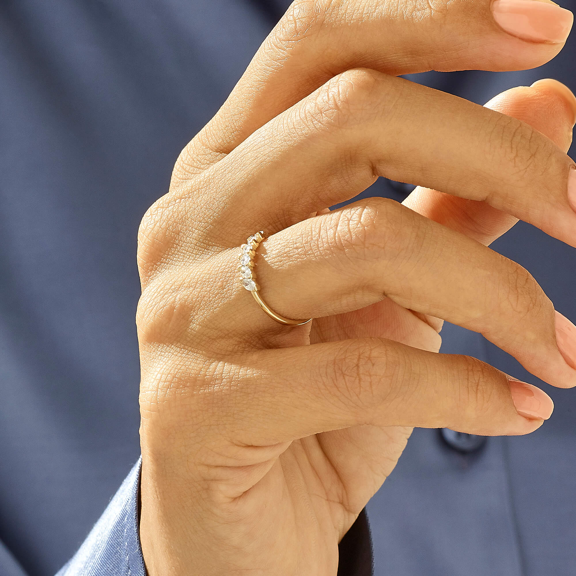 Dainty Marquise Wedding Ring in 14k Real Gold