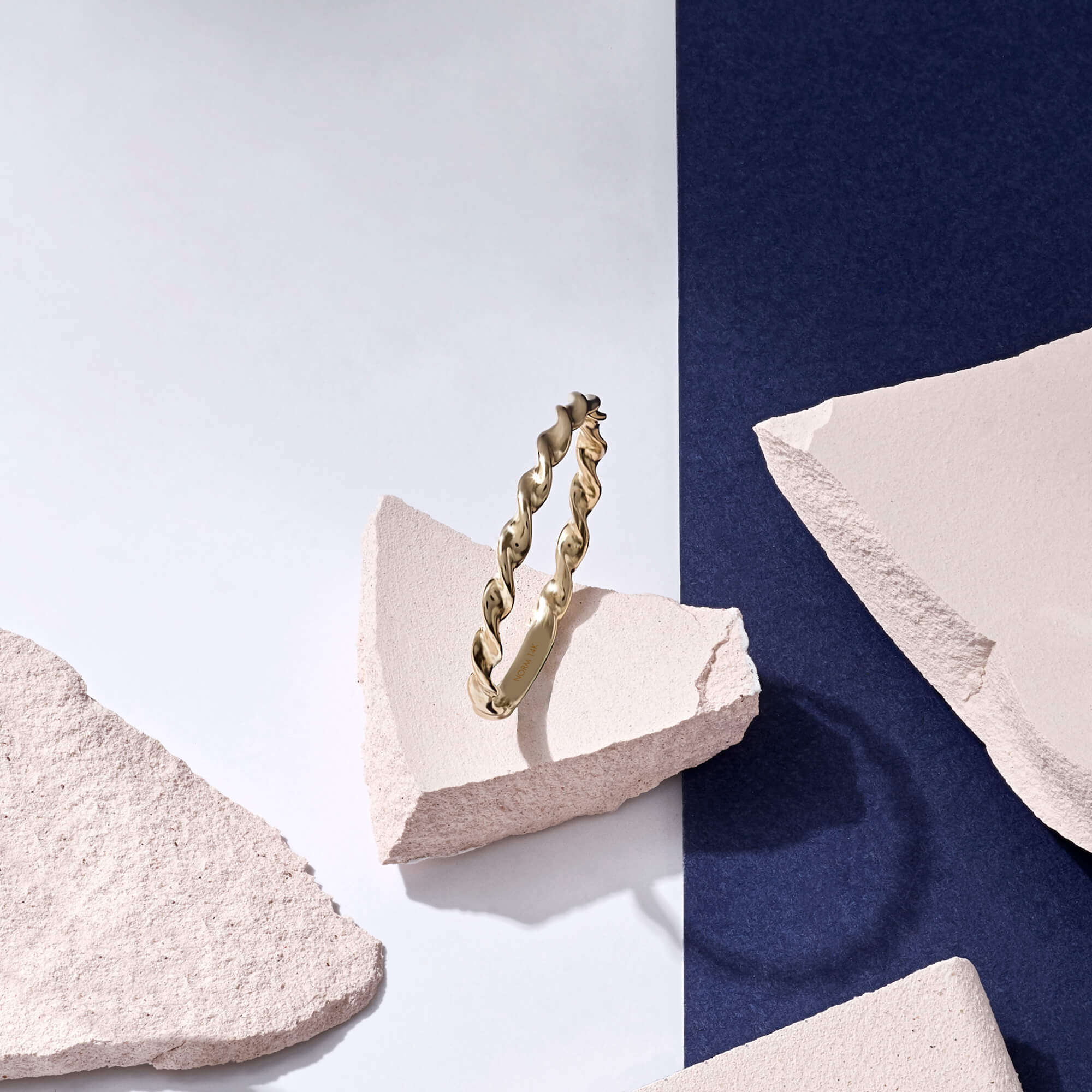 Minimal Twisted Stacking Ring in 14k Solid Gold