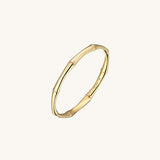 14k Real Yellow Gold Minimalist Bamboo Ring
