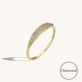 0.14 ctw Diamond Pave Tiny Signet Ring in 14k Gold
