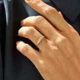 Minimalist Sparkle Pinky Signet Ring in 14k Real Yellow Gold