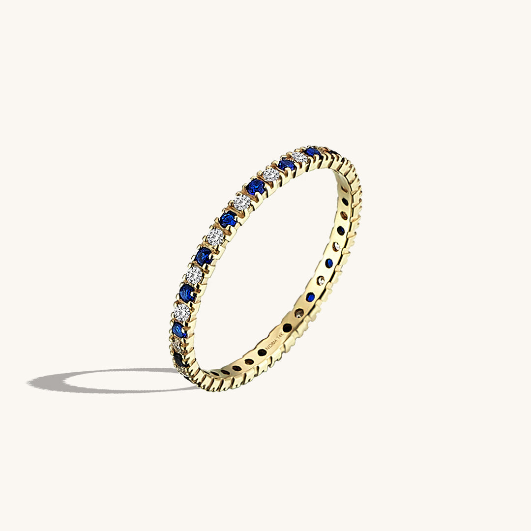 Mixed Band Ring in 14k Real Gold