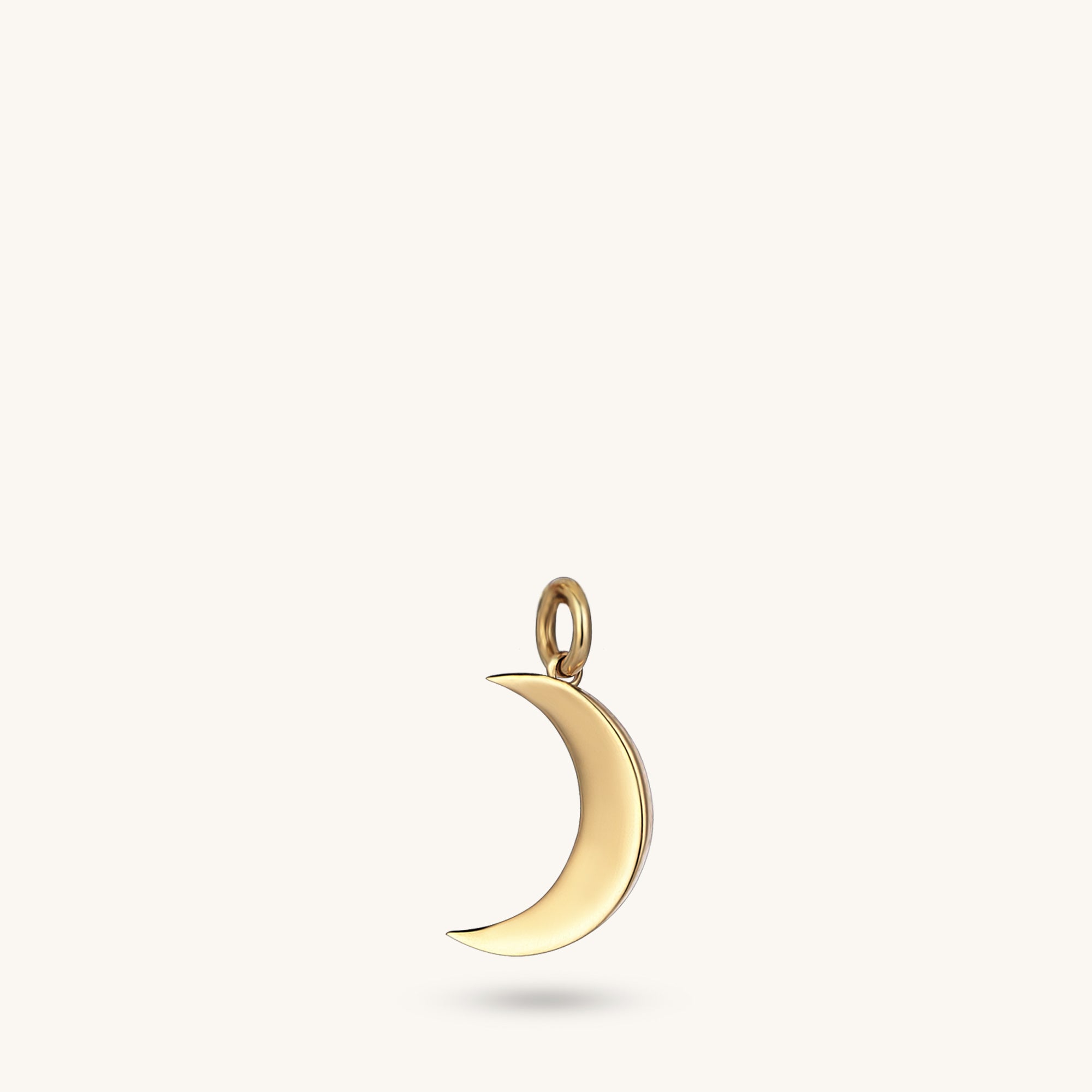 14k Solid Gold Moon Pendant for Women
