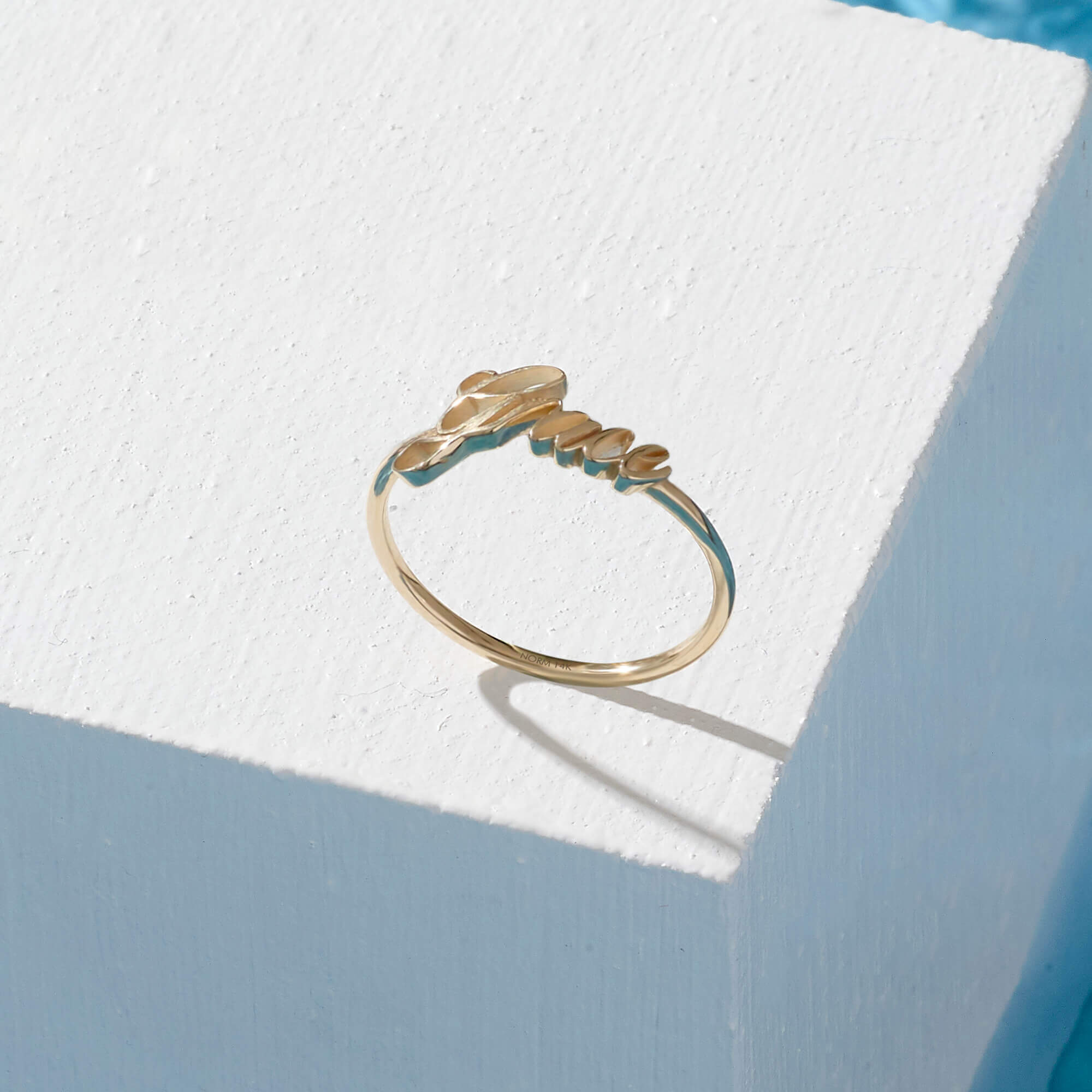 Women's Customizable Name Ring in 14k Real Gold