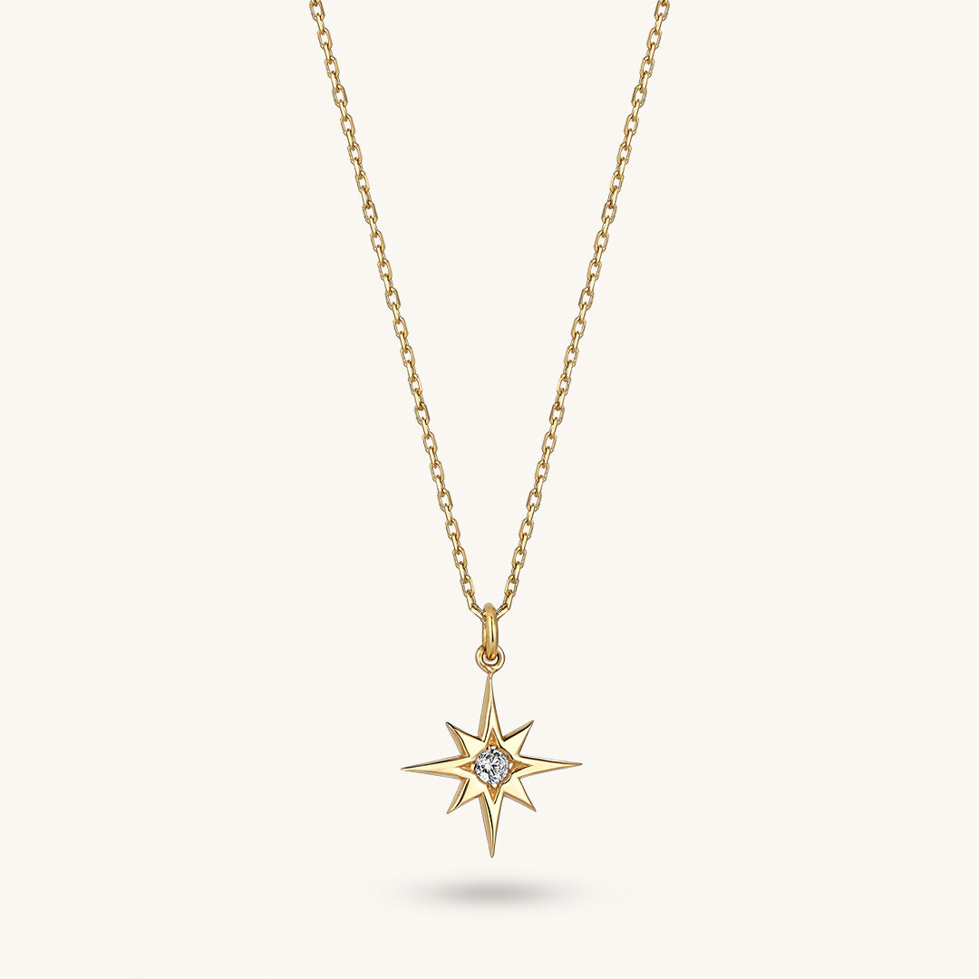 Women's Celestial North Star Pendant Necklace in 14k Gold – NORM