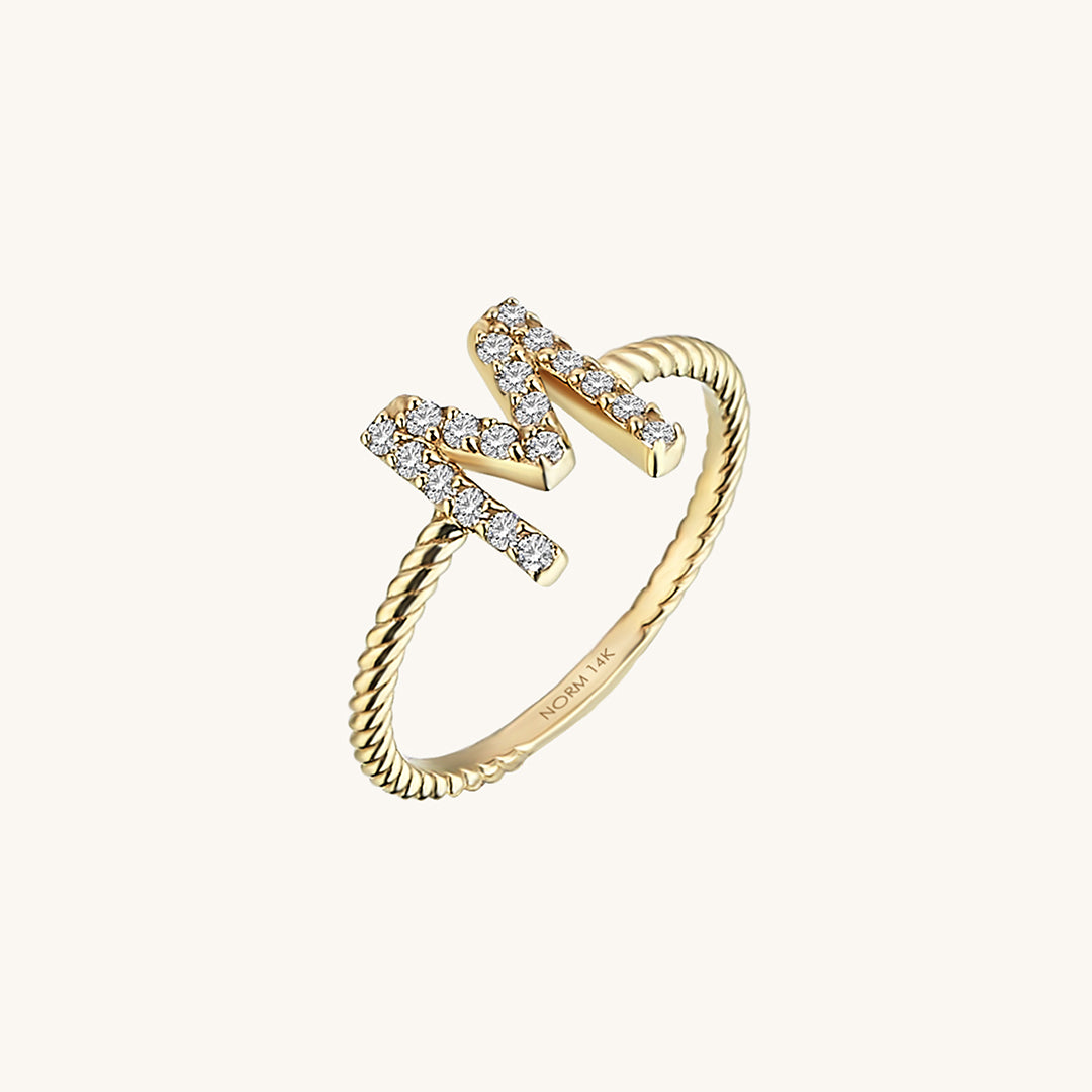 Personalized Twisted Ring in 14k Gold