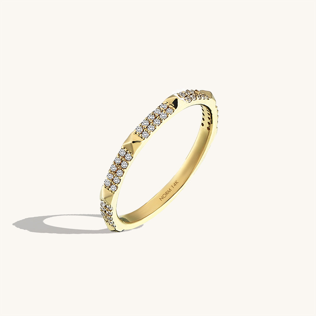 Women's Pyramid Ring in 14k Real Gold