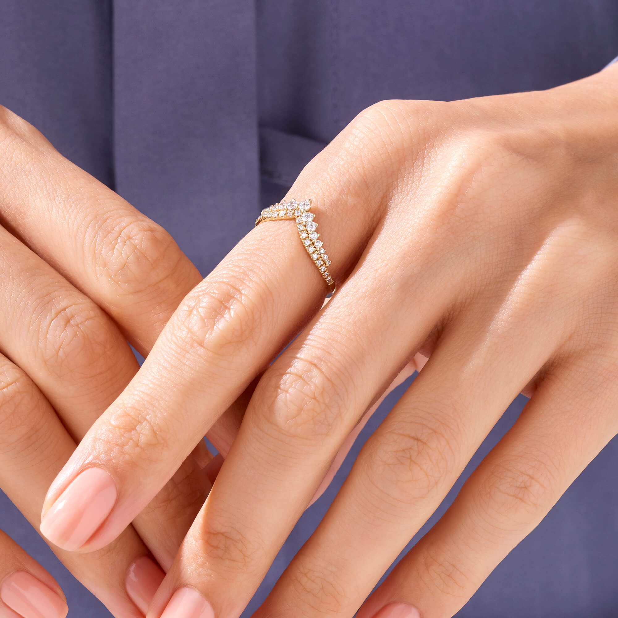 Royal Curve Stacking Ring in 14k Solid Gold