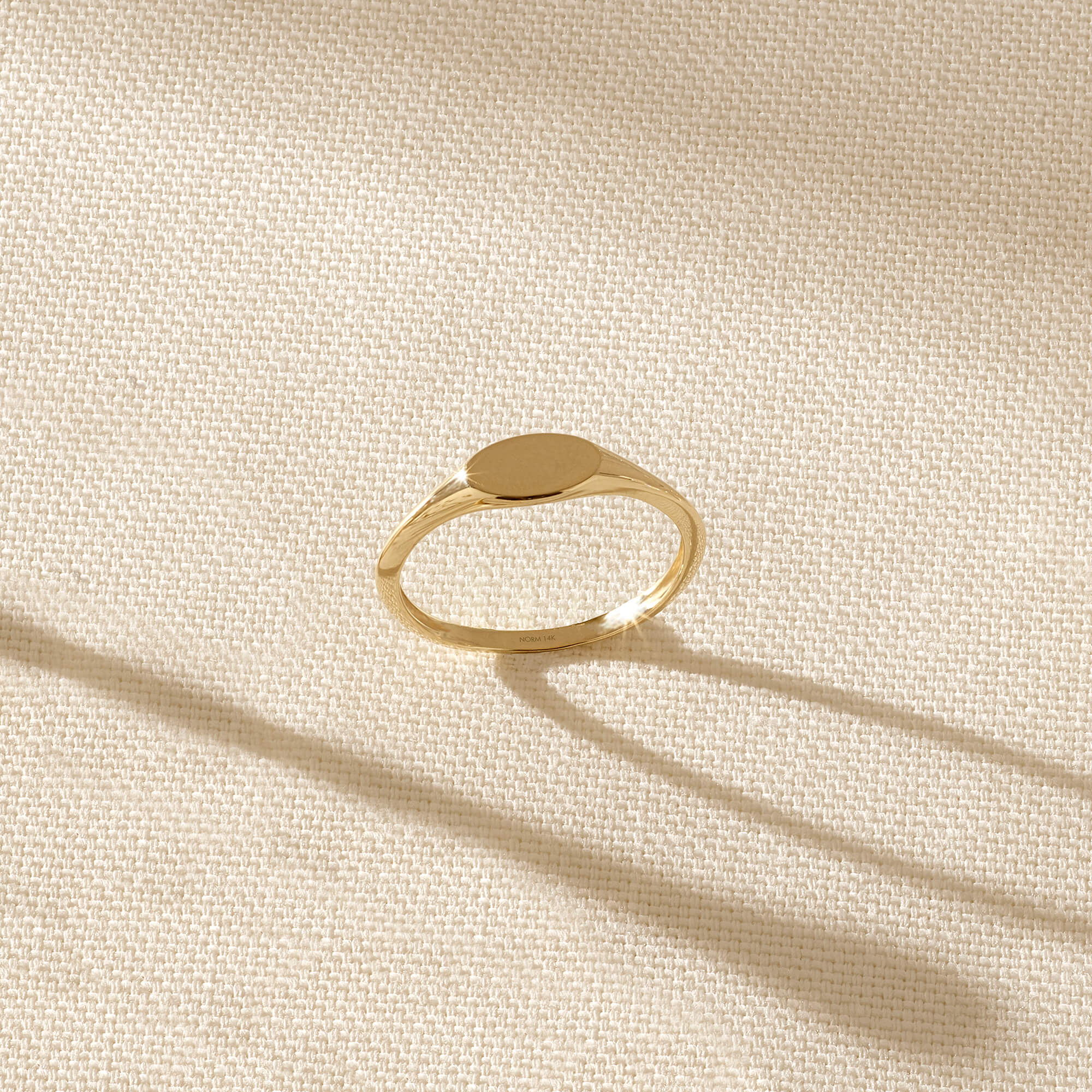 Women's Engravable Signet Pinky Ring in 14k Real Yellow Gold