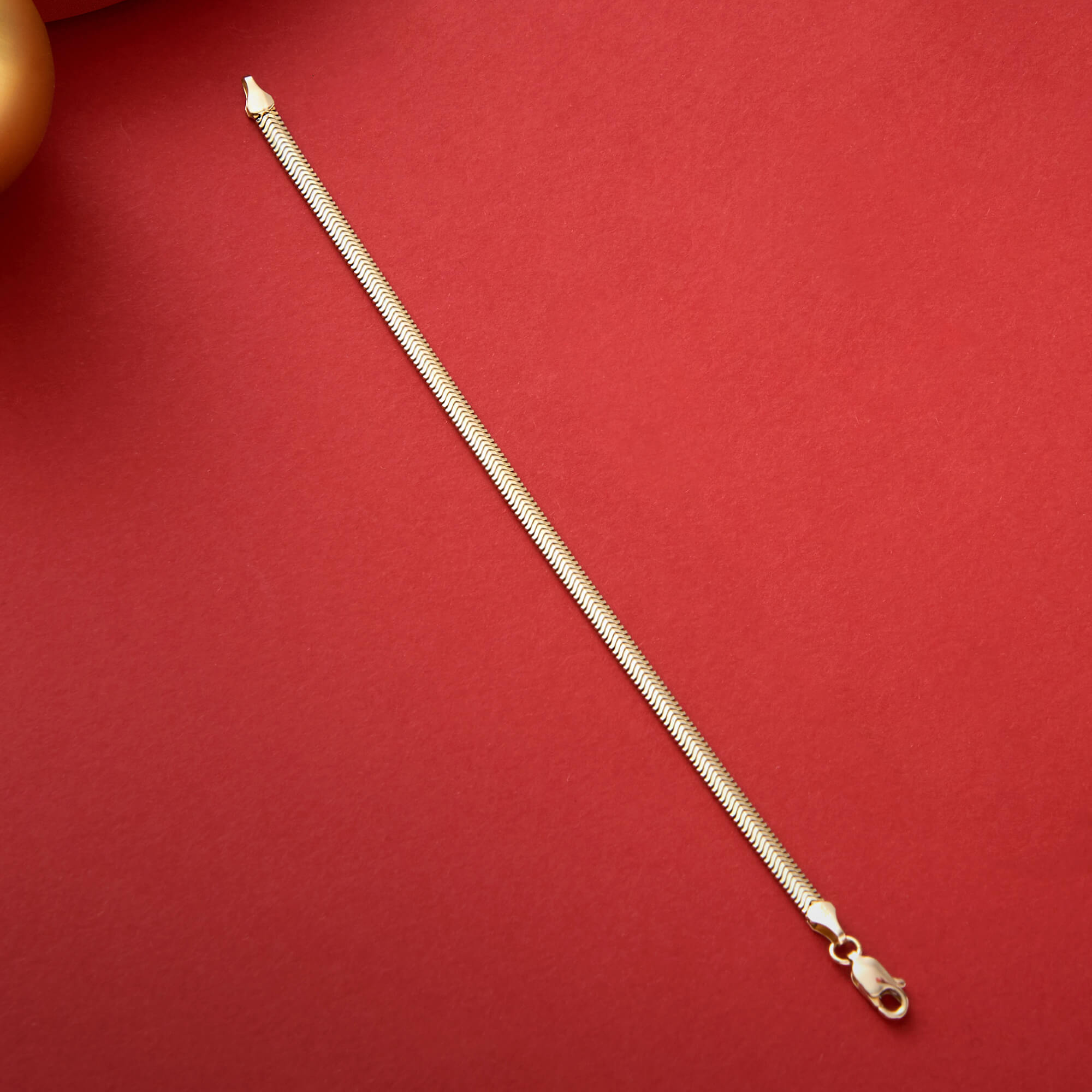 Snake Chain Bracelet in 14k Solid Yellow Gold