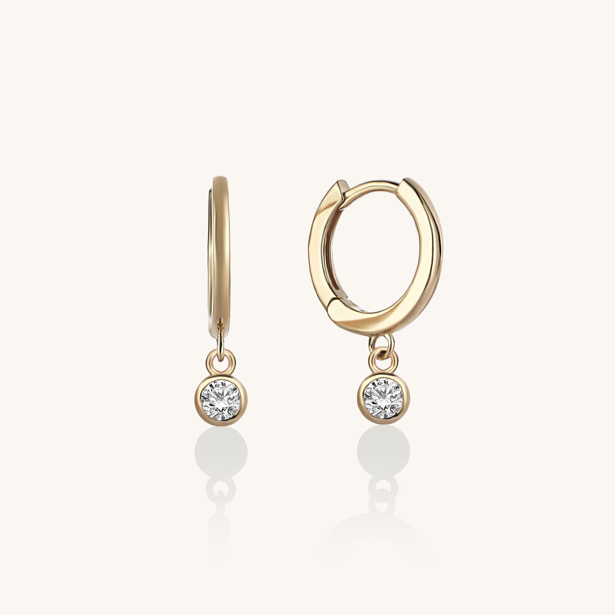 Solo Huggie Earrings in 14k Solid Gold