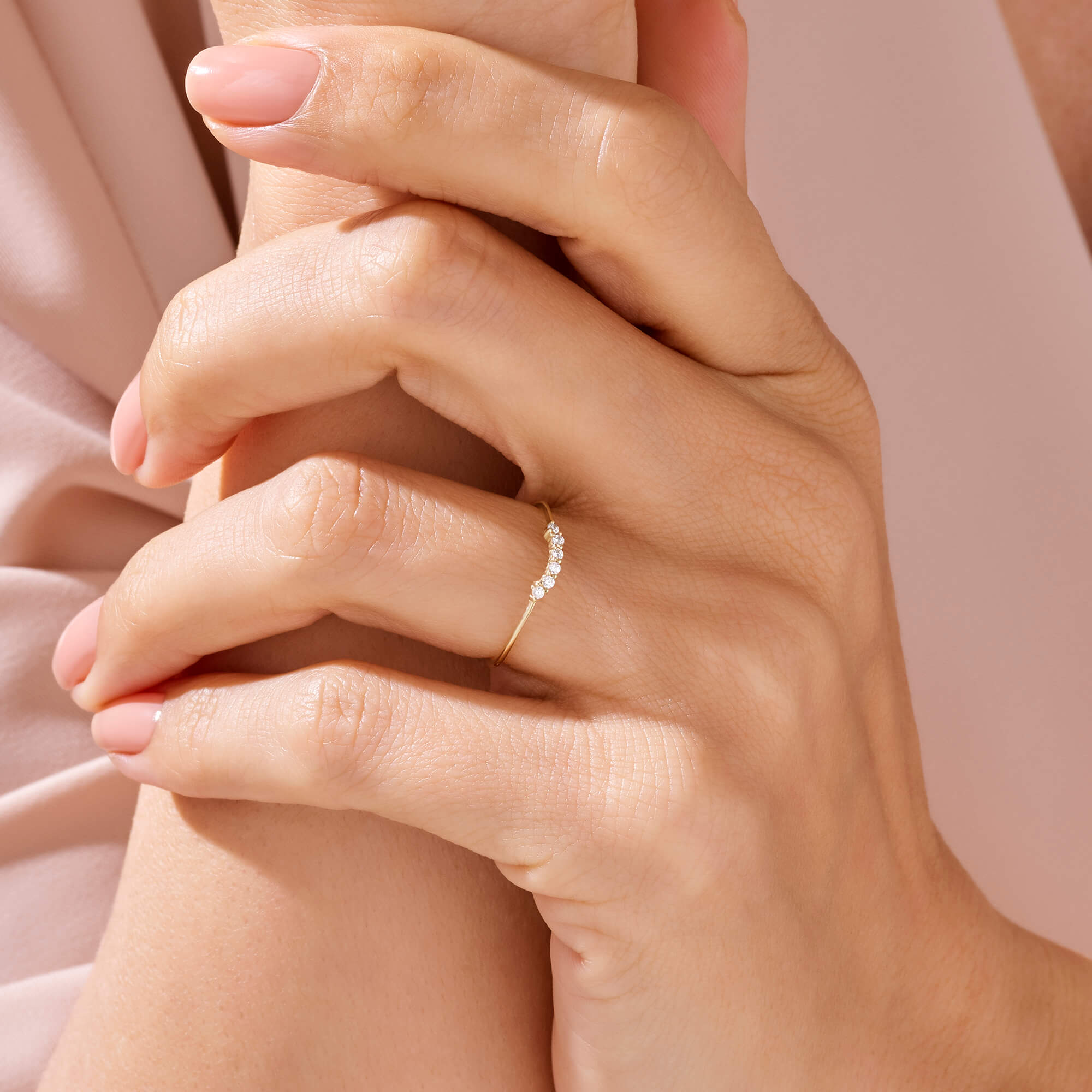 Stacking Curve Ring in 14k Solid Yellow Gold