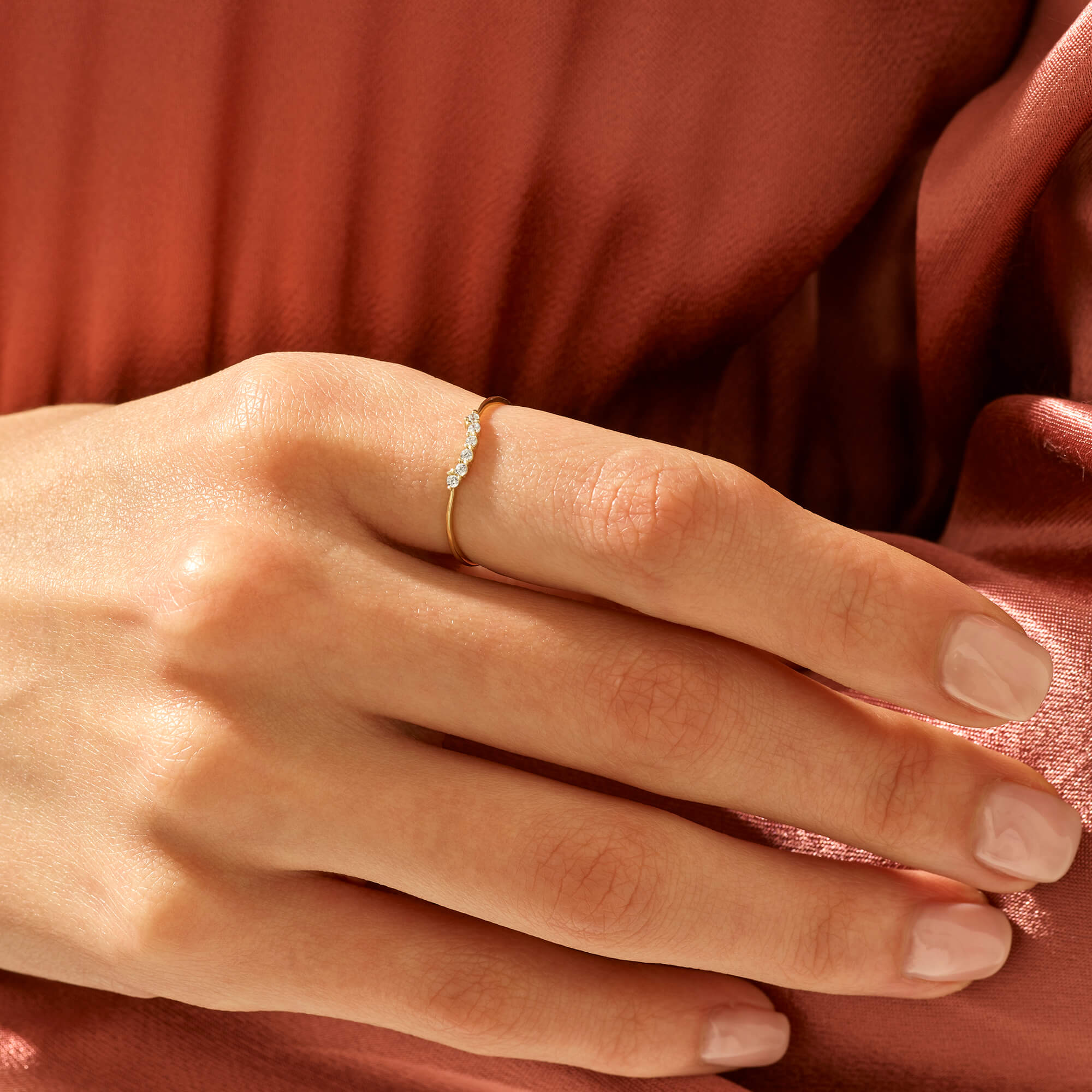 14k Solid Gold Stacking Curve Ring