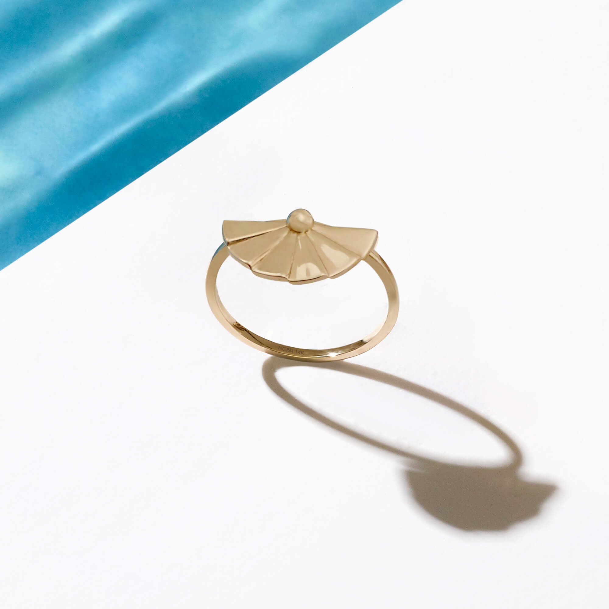 Dainty Sun Ring in 14k Real Yellow Gold