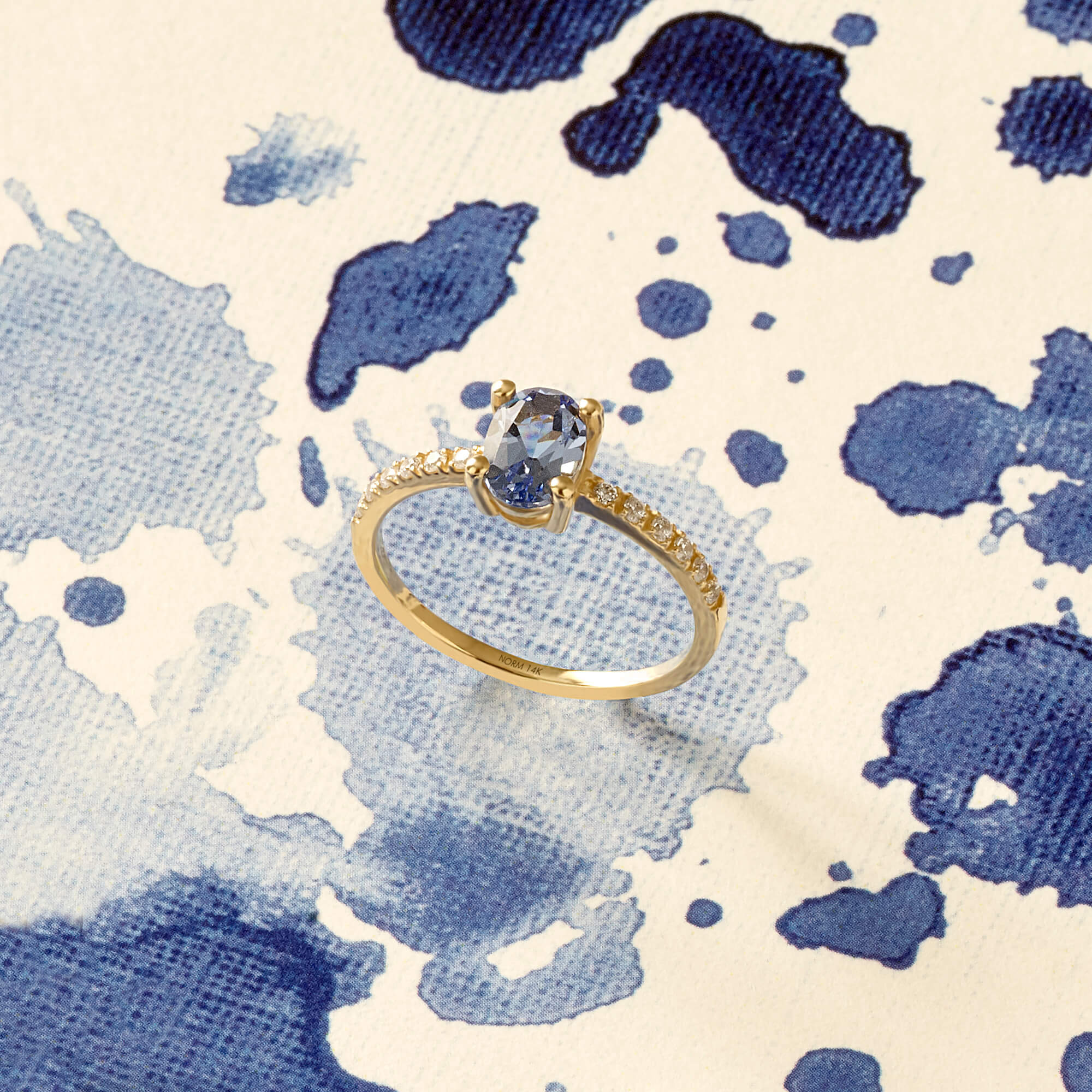 Oval Cut Tanzanite Solitaire Ring in 14k Real Gold