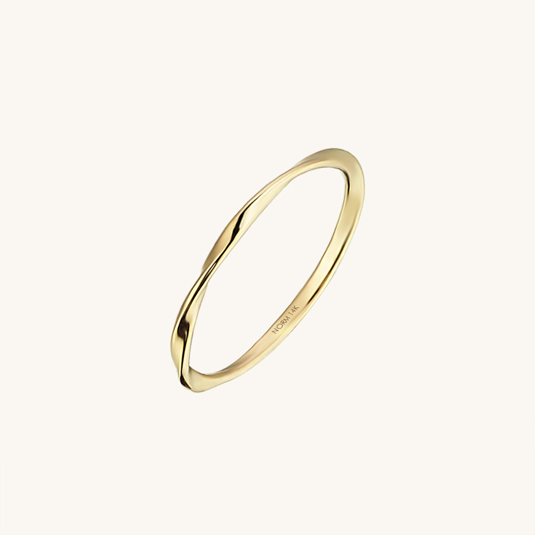 Dainty Twist Ring in 14k Real Gold