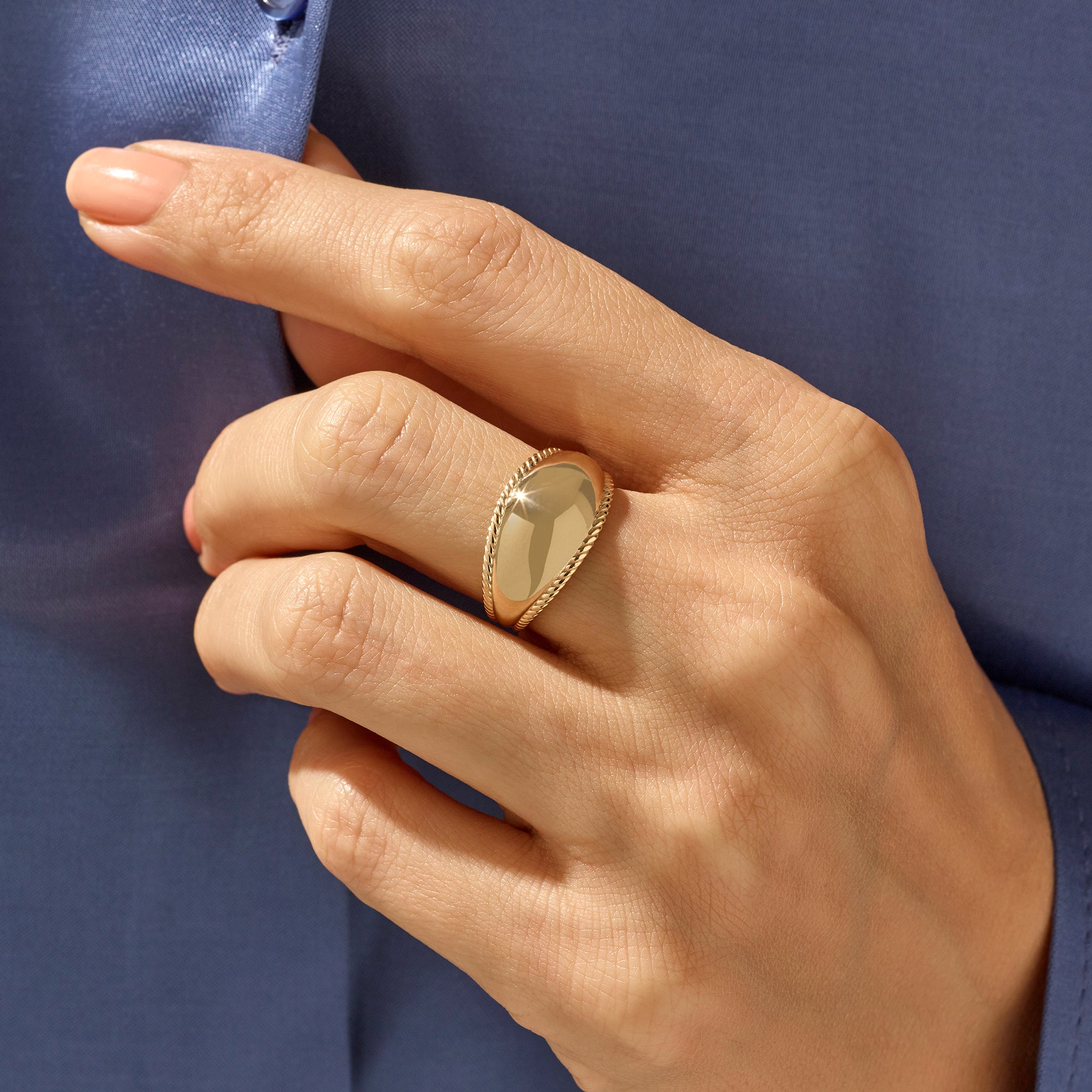 Twisted Dome Ring in 14k Solid Yellow Gold