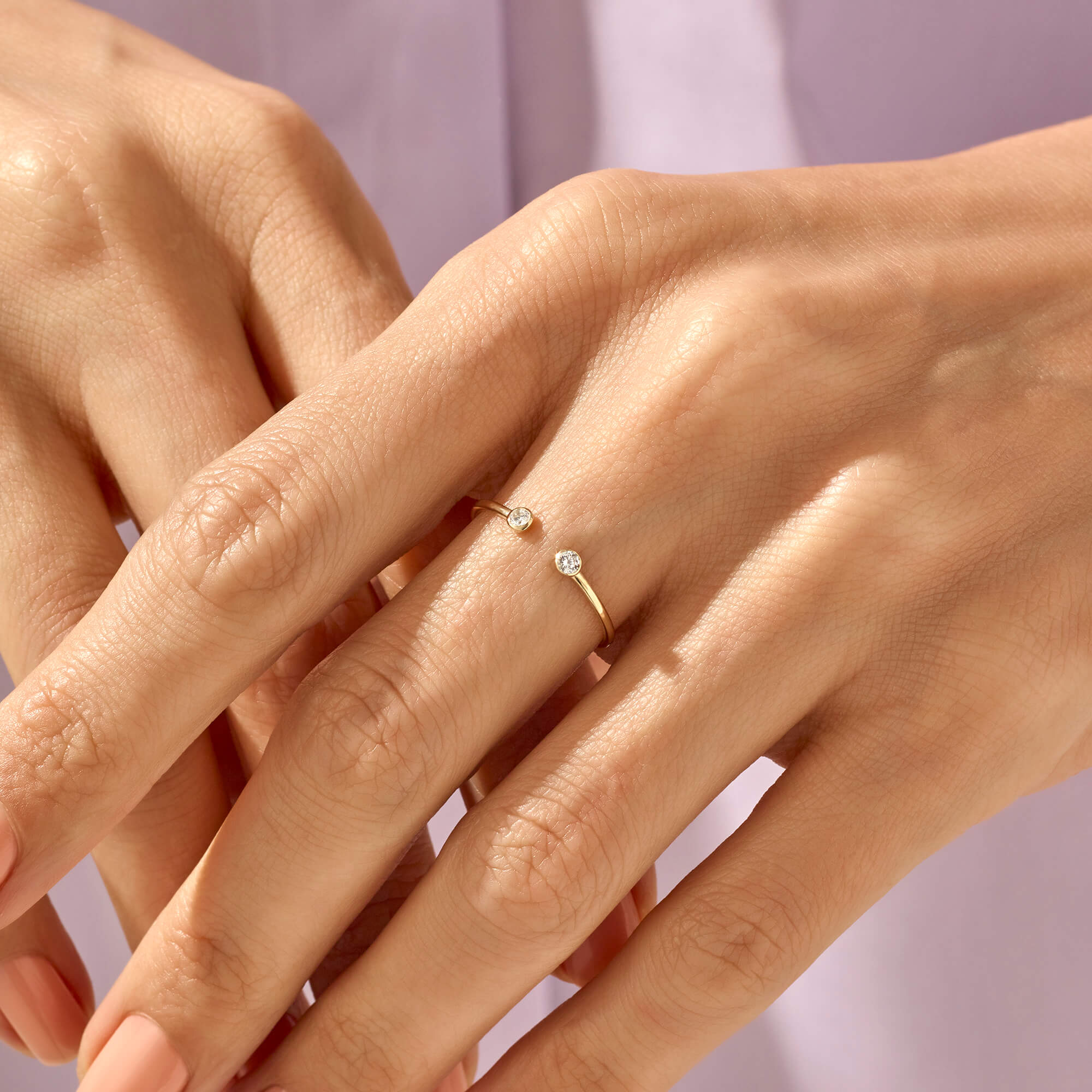 Women's Open Band Ring in 14k Solid Yellow Gold