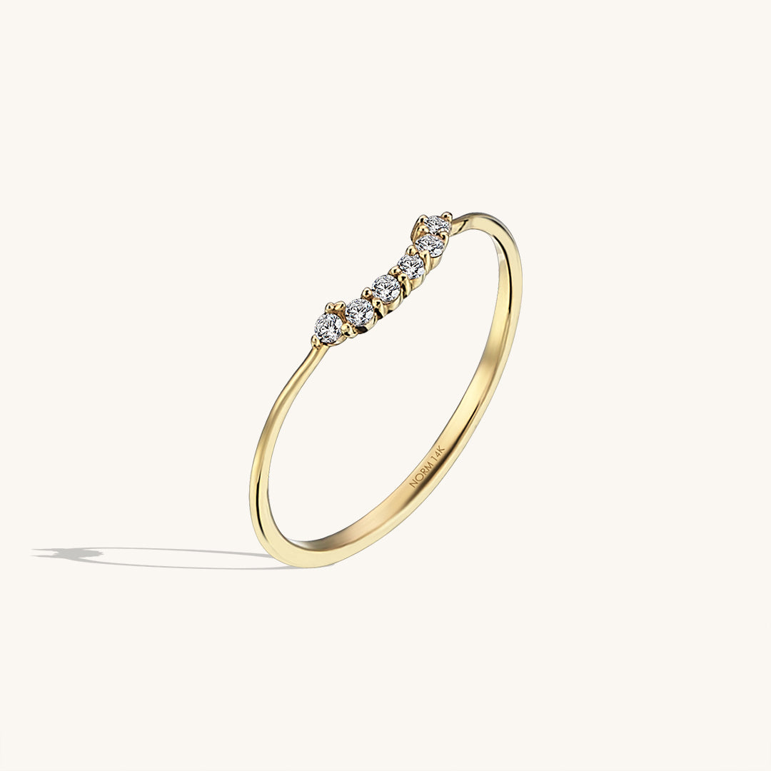Stacking Curve Ring in 14k Real Gold