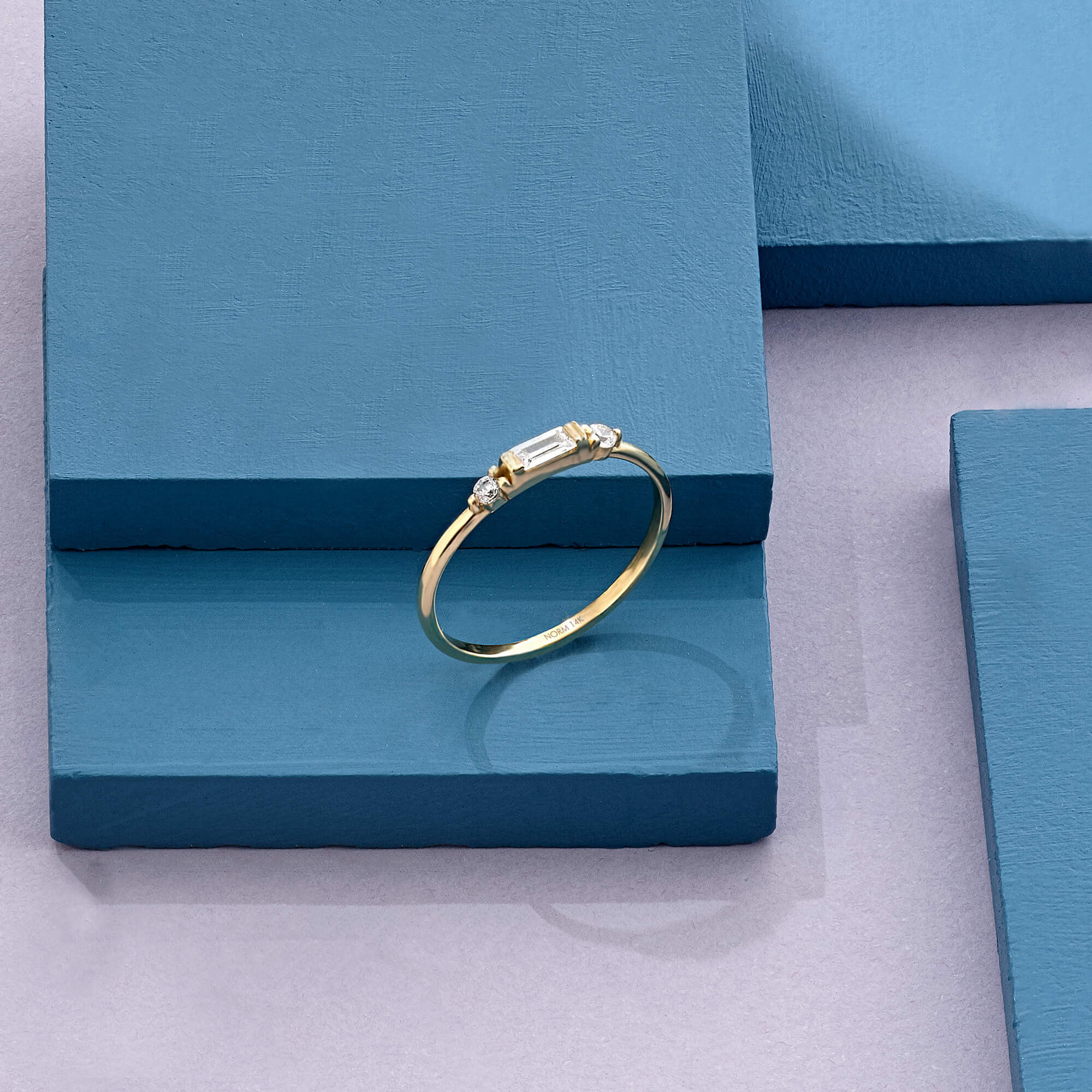 Baguette Band Ring in 14k Solid Yellow Gold