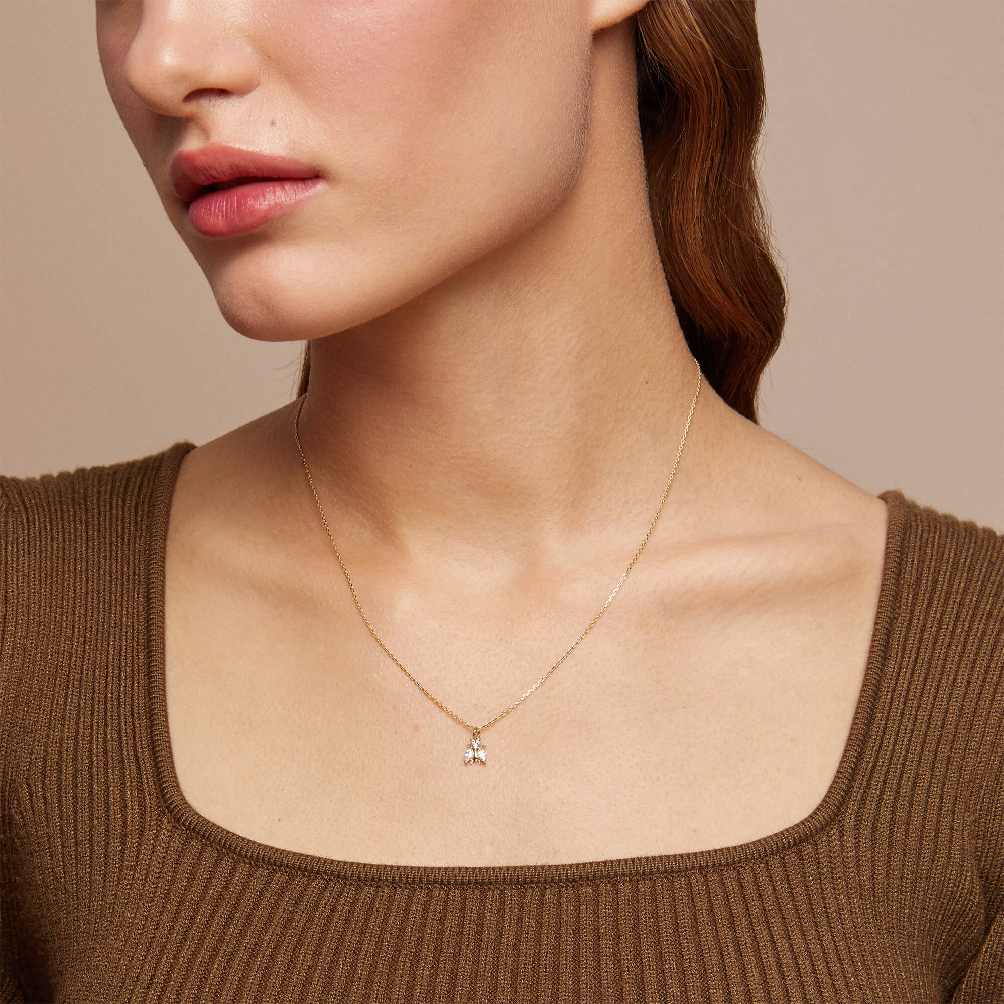 Women's Bee Pendant Necklace in 14k Solid Yellow Gold