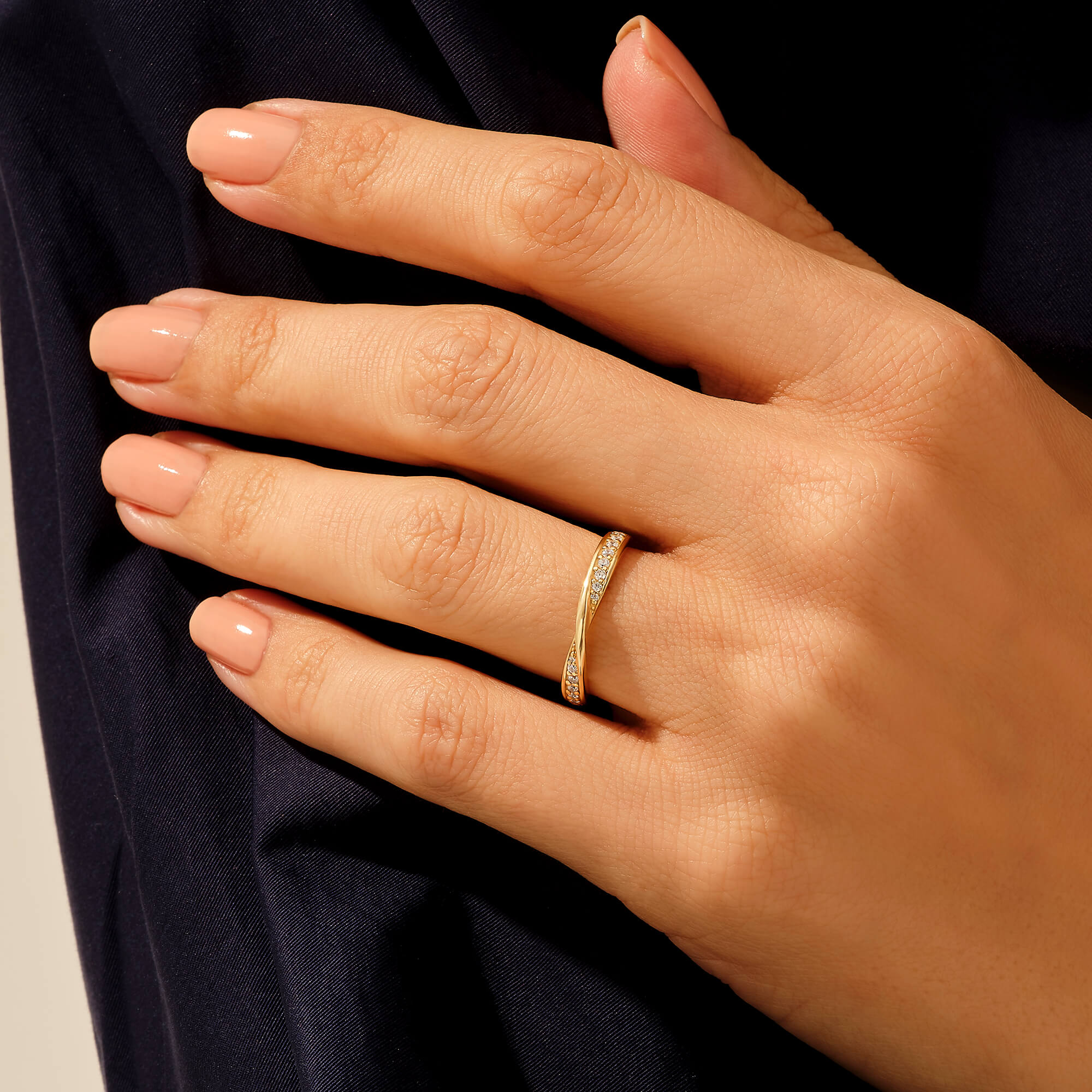 14k Gold Bold Twisted Eternity Band Ring