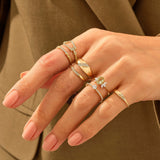 14k Solid Gold Belt Buckle Ring on Twisted Band