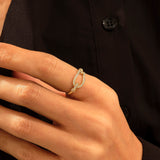 Buckle Statement Ring in 14k Real Yellow Gold