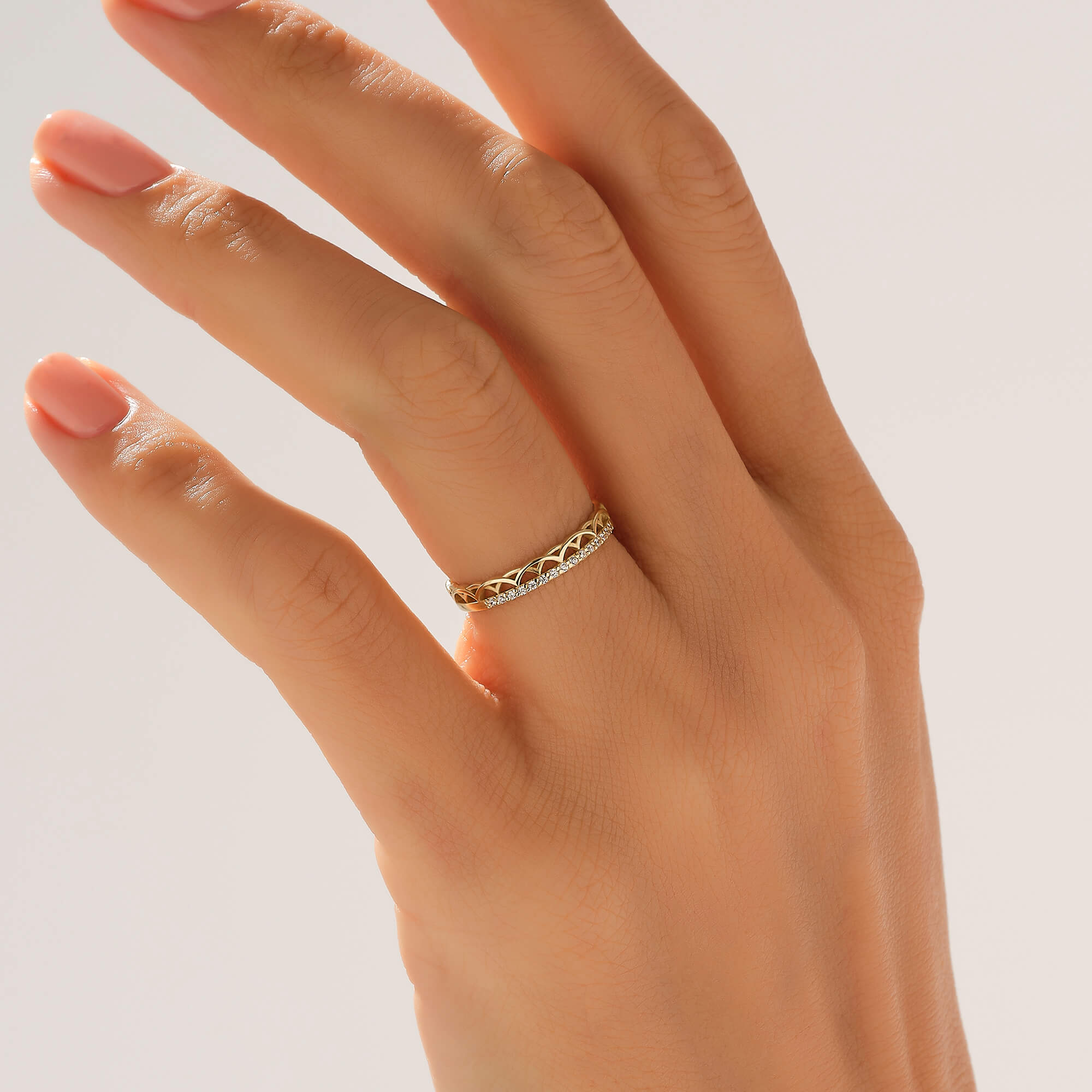 Celtic Wedding Ring in 14k Solid Yellow Gold