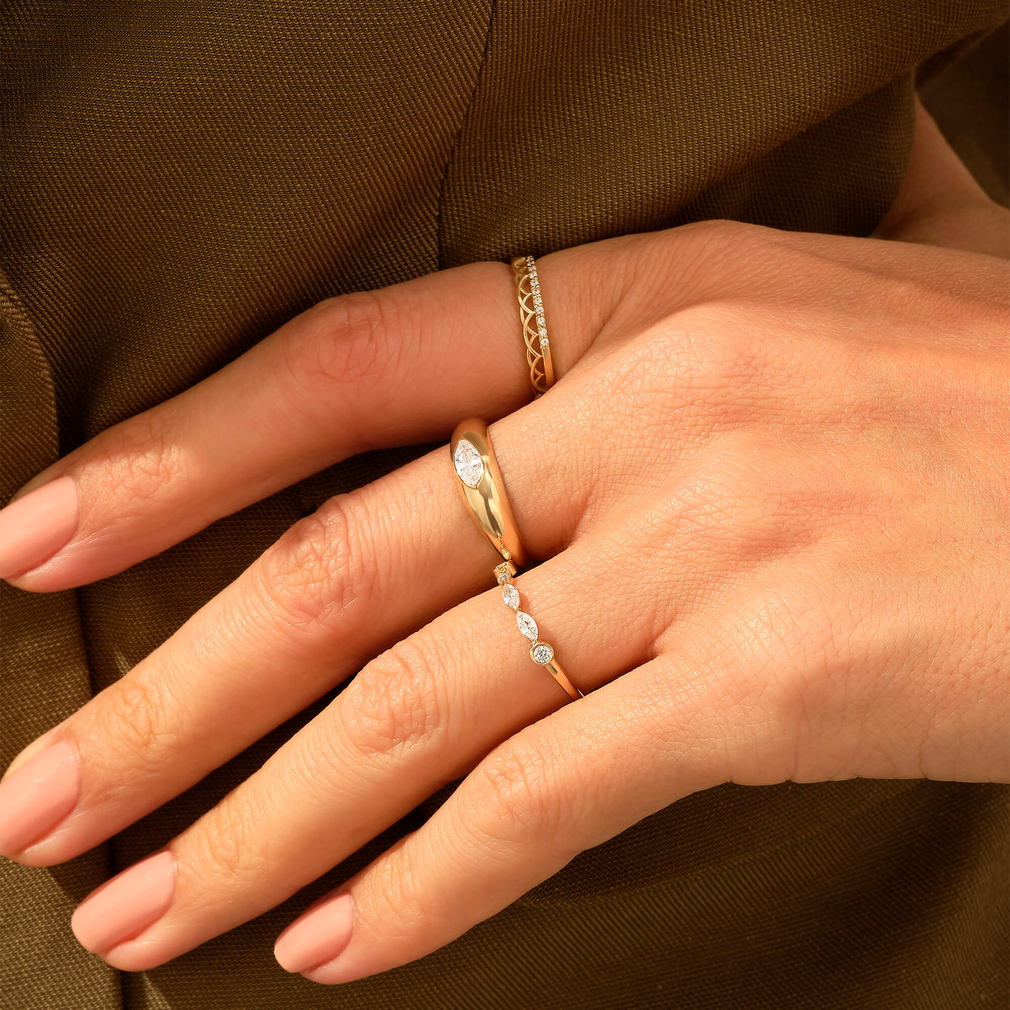 Celtic Wedding Band Ring in 14k Real Yellow Gold