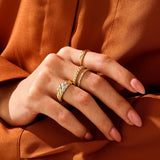Croissant Band Ring in 14k Solid Gold