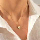 Mini Diamond Hearth Love Charm Pendant in 14k Solid Gold