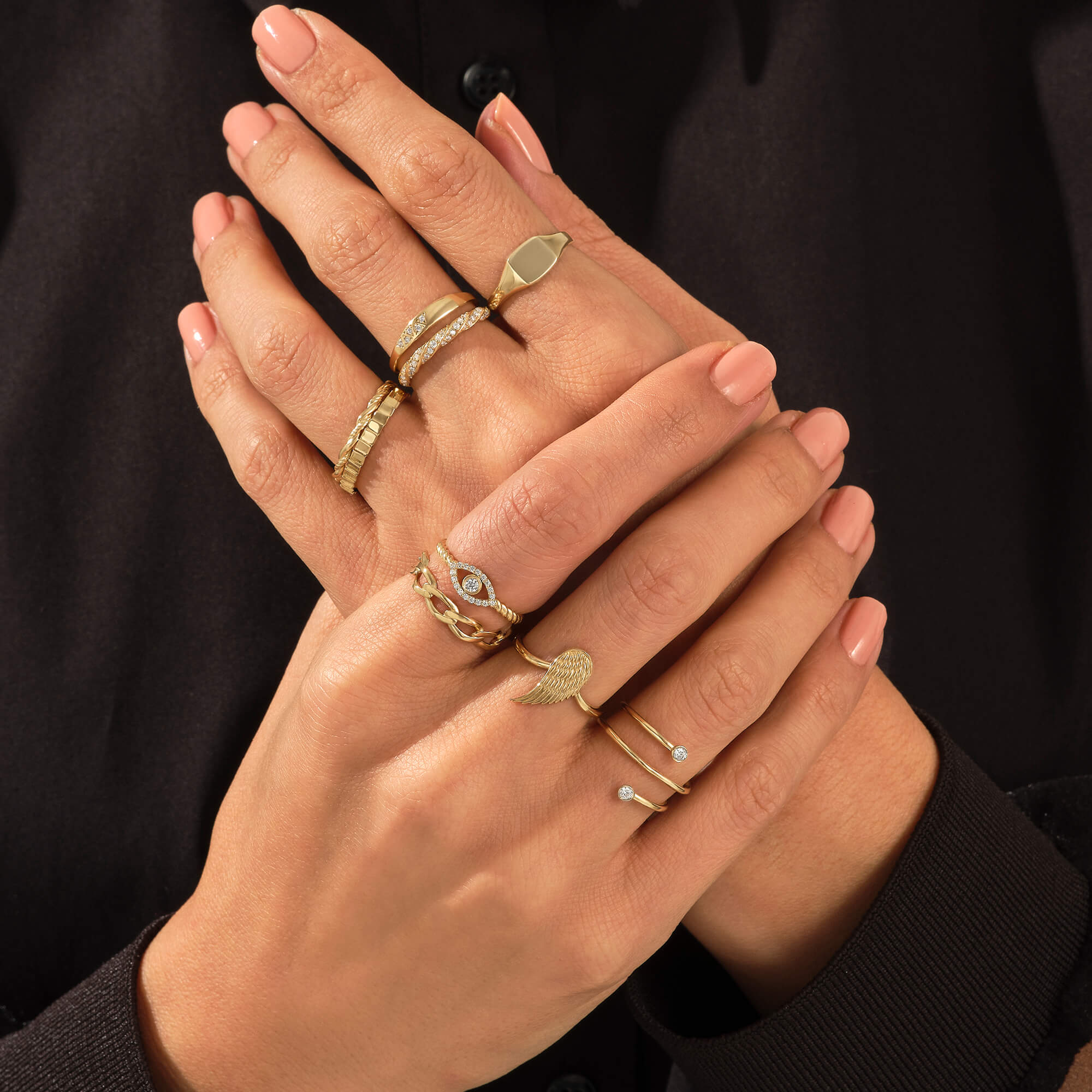 0.23 ctw Diamond Paved Twisted Half Eternity Ring in 14k Gold