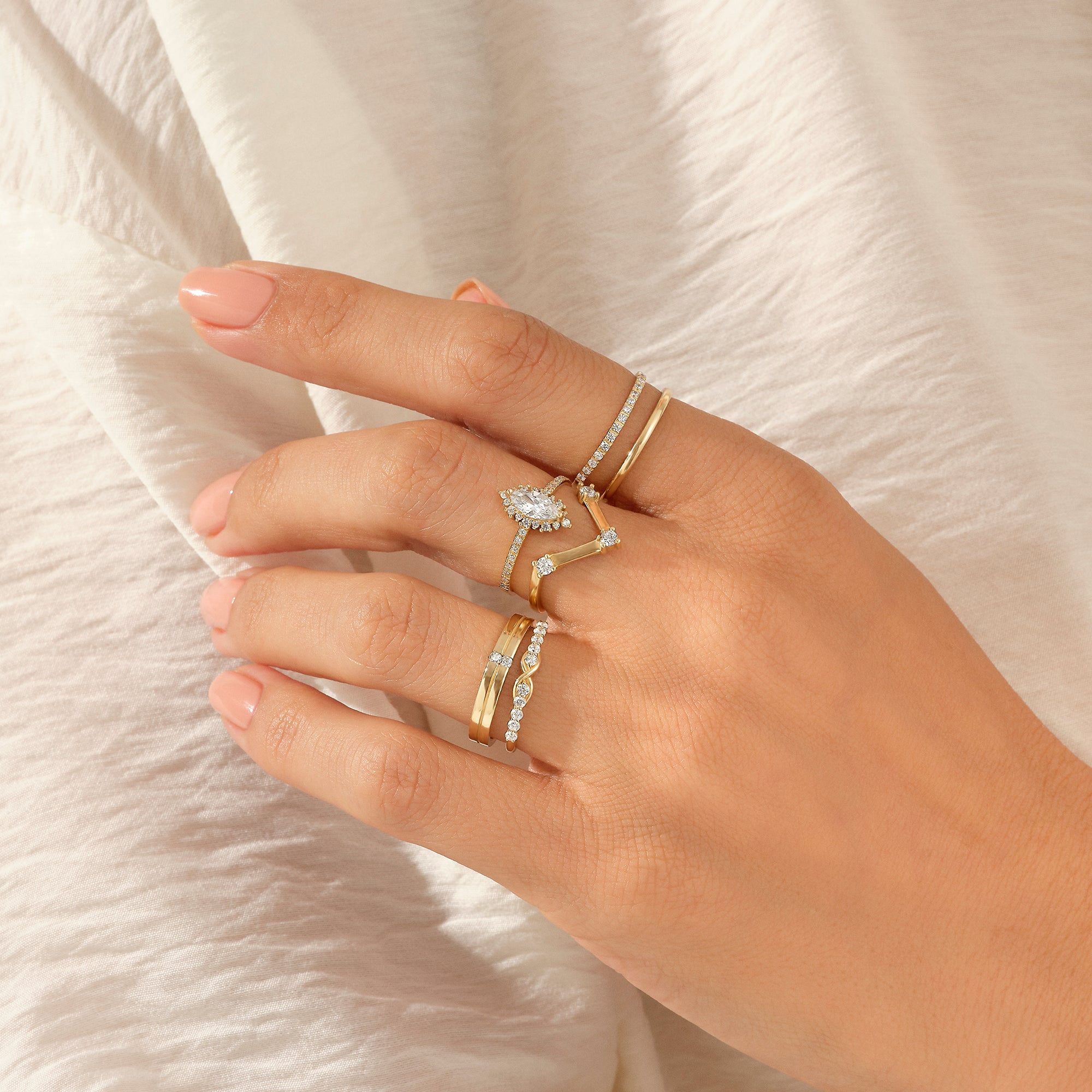 14k Solid Gold Modern Wedding Band Ring for Women