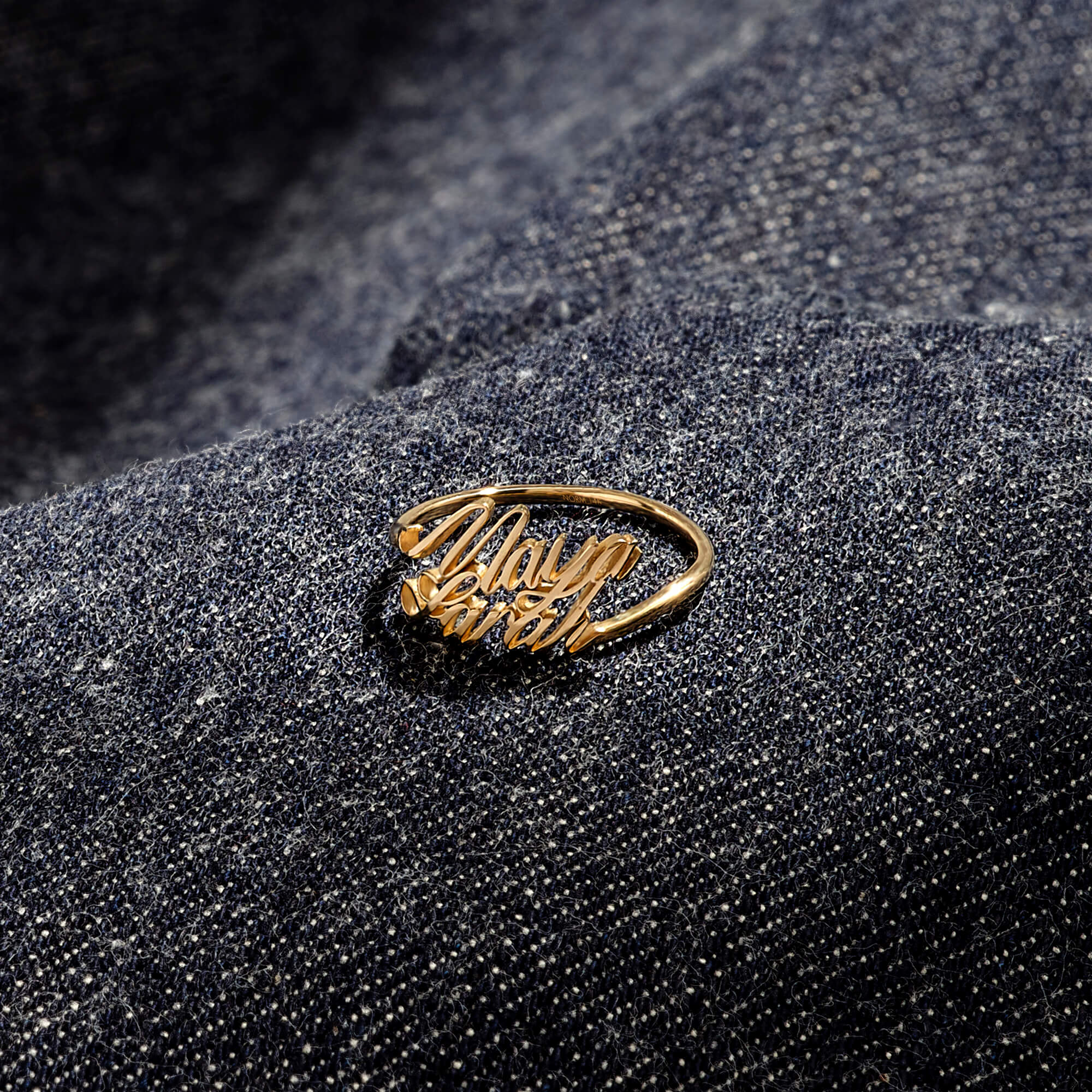 Women's Customizable Double Name Ring in 14k Real Gold