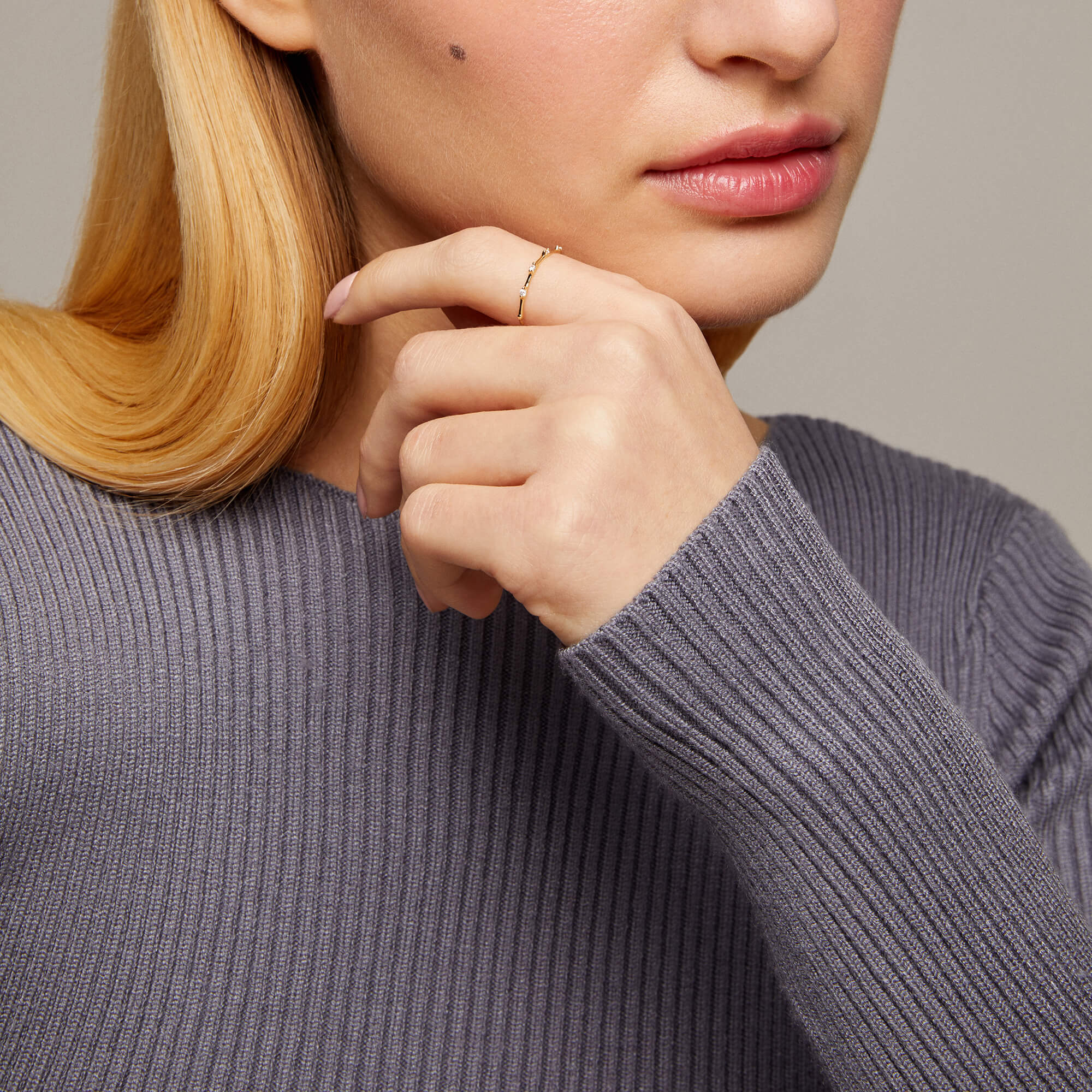 Dainty Bamboo Ring in 14k Gold