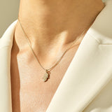 14k Real Solid Gold Hamsa Hand Pendant Necklace for Women