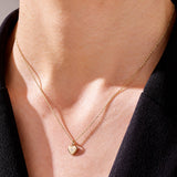 14k Real Yellow Gold Small Heart Shaped Pendant for Women