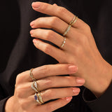 Women's Diamond Star Signet Ring in 14k Gold