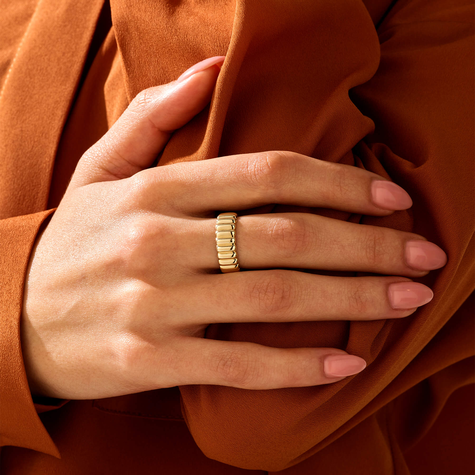 Charlotte Dome Ring in 14k Real Yellow Gold