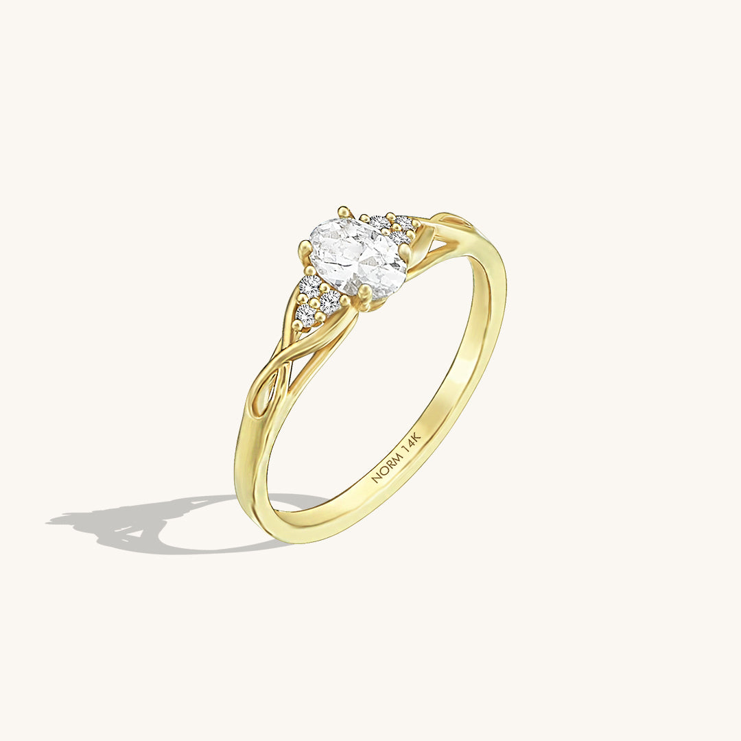 Infinity Engagement Ring in Gold