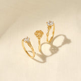 14k Gold Oval Cut Engagement Ring with Infinity Design Band