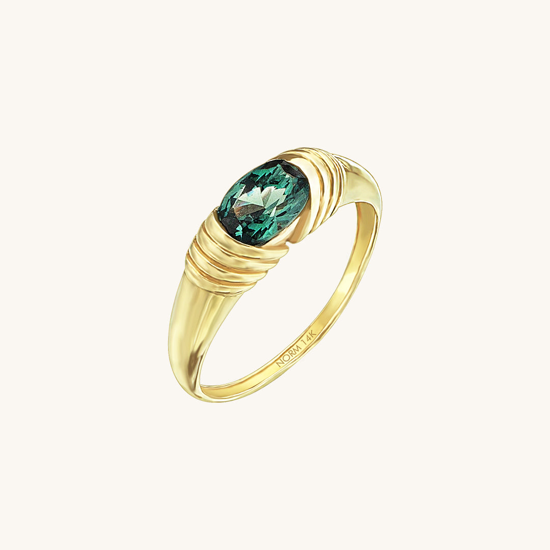 Women's 14k Solid Gold Designer Alexandrite Statement Ring
